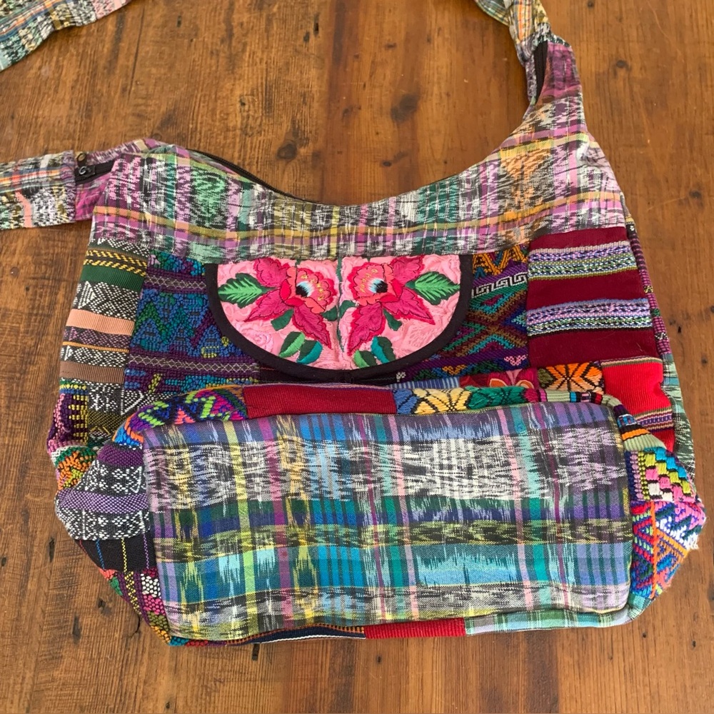 Bohemian Patchwork Embroidered Multicolored Large… - image 4